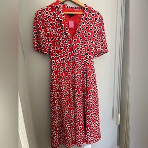 J. Crew Heart Print Button Down Dress 0